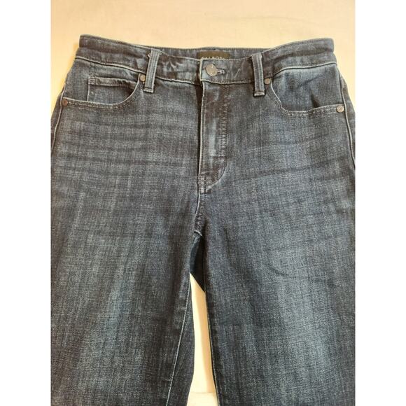 Talbots Straight Curvy Jeans Womens 2P 2 Petite Blue Whiskers Y2k Mid Rise - Picture 7 of 16